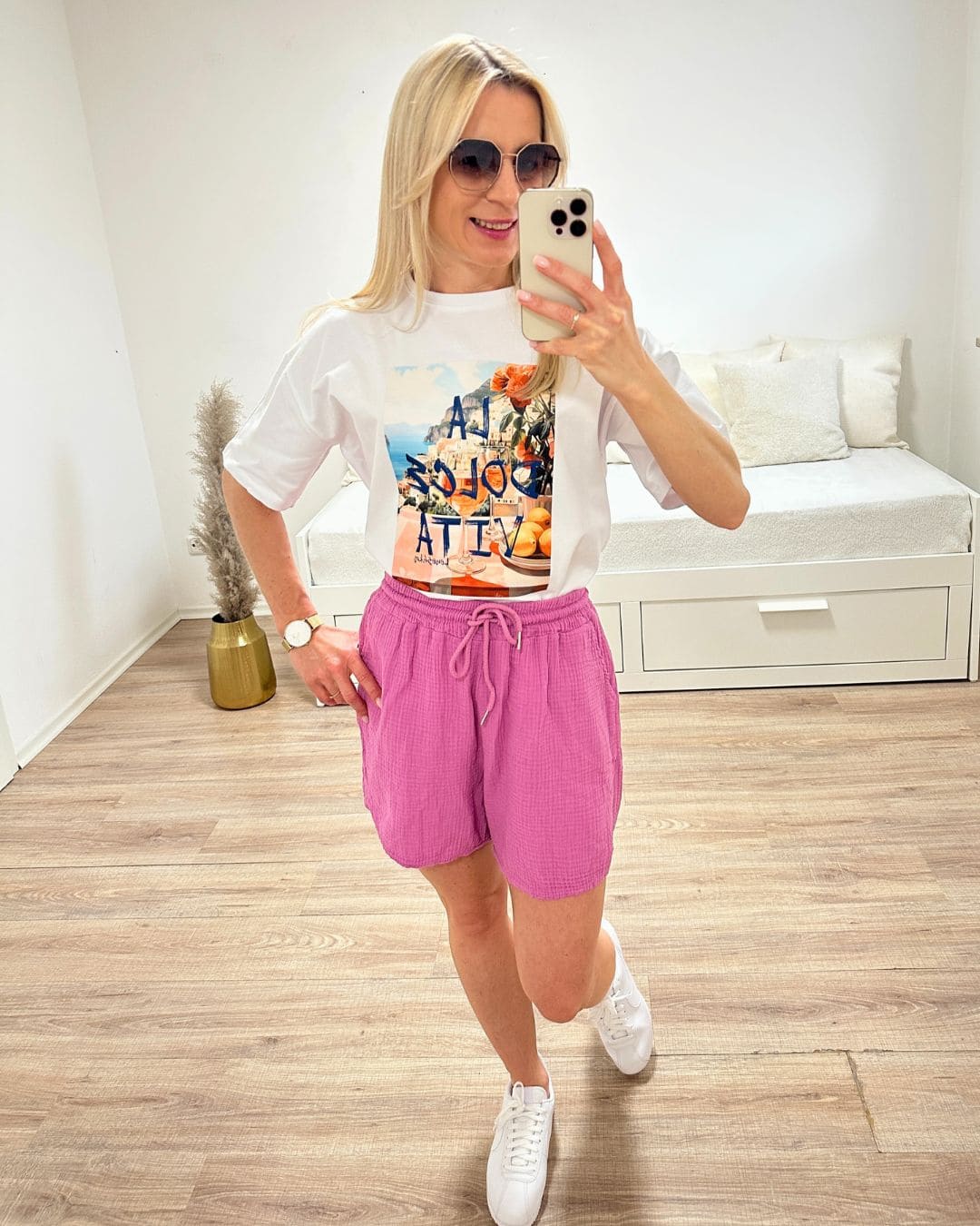 T-Shirt Weiß mit Print